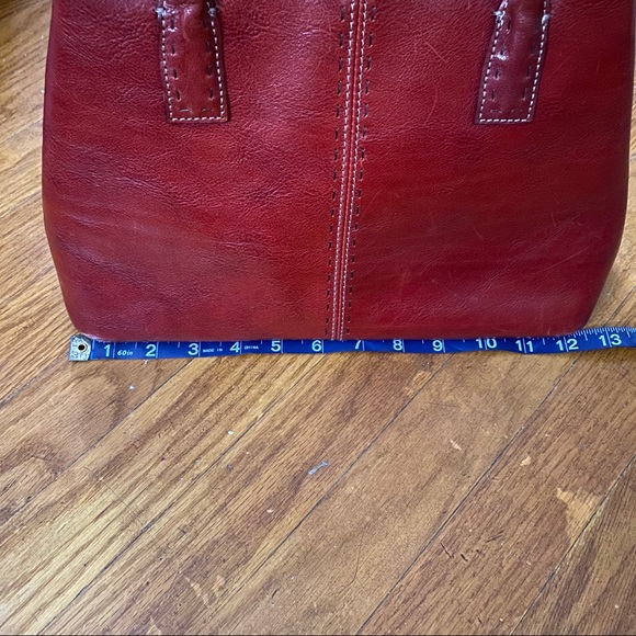 Fossil Leather Tote Handbag Red Medium - Picture 8 of 10
